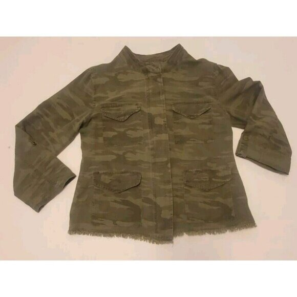 Revolve Sanctuary Womens Cropped Band Collar Raw Hem Jacket Sz Small Boxy - Picture 7 of 15